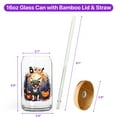 thumbnail image 5 of Happy Halloween Vampire Pug BOO with Pumpkins Fun and Spooky 16oz Glass Cup Mug Dog Lover Gifts Glass Can with Bamboo Lid and Straw - 00018, 5 of 5