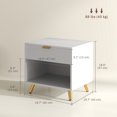 thumbnail image 2 of CoSoTower Nightstand with Fluted Panel, Bedside Table with Drawer and Open Compartment, Modern Night Table for Bedroom, White, 2 of 7