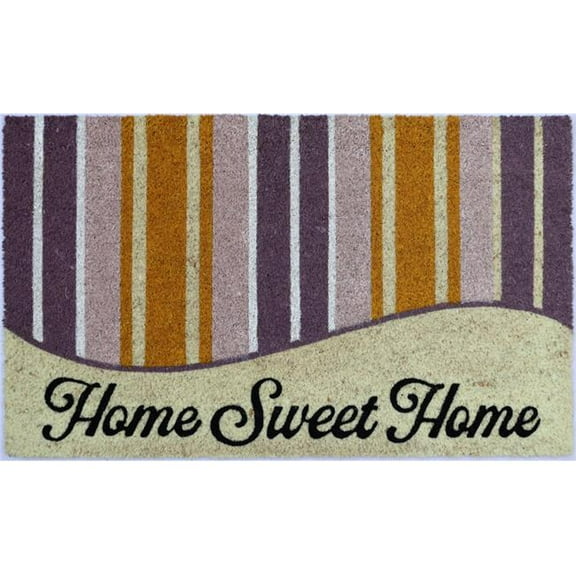 HomeRoots 572251 18 x 30 in. Beige & Black Coir Home Sweet Home Outdoor Door Mat