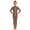 Brown, variant on Kids Girls Glossy Metallic Mock Neck Full Length Gymnastics Leotards Ballet Dance Unitard Bodysuit Blue 6