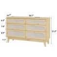 thumbnail image 2 of EastVita Wooden 6 Rattan Drawer Dresser with USB Ports and Outlets Chests of Drawers Storage for Bedroom Living Room Hallway Bedside Dining Room, 2 of 7