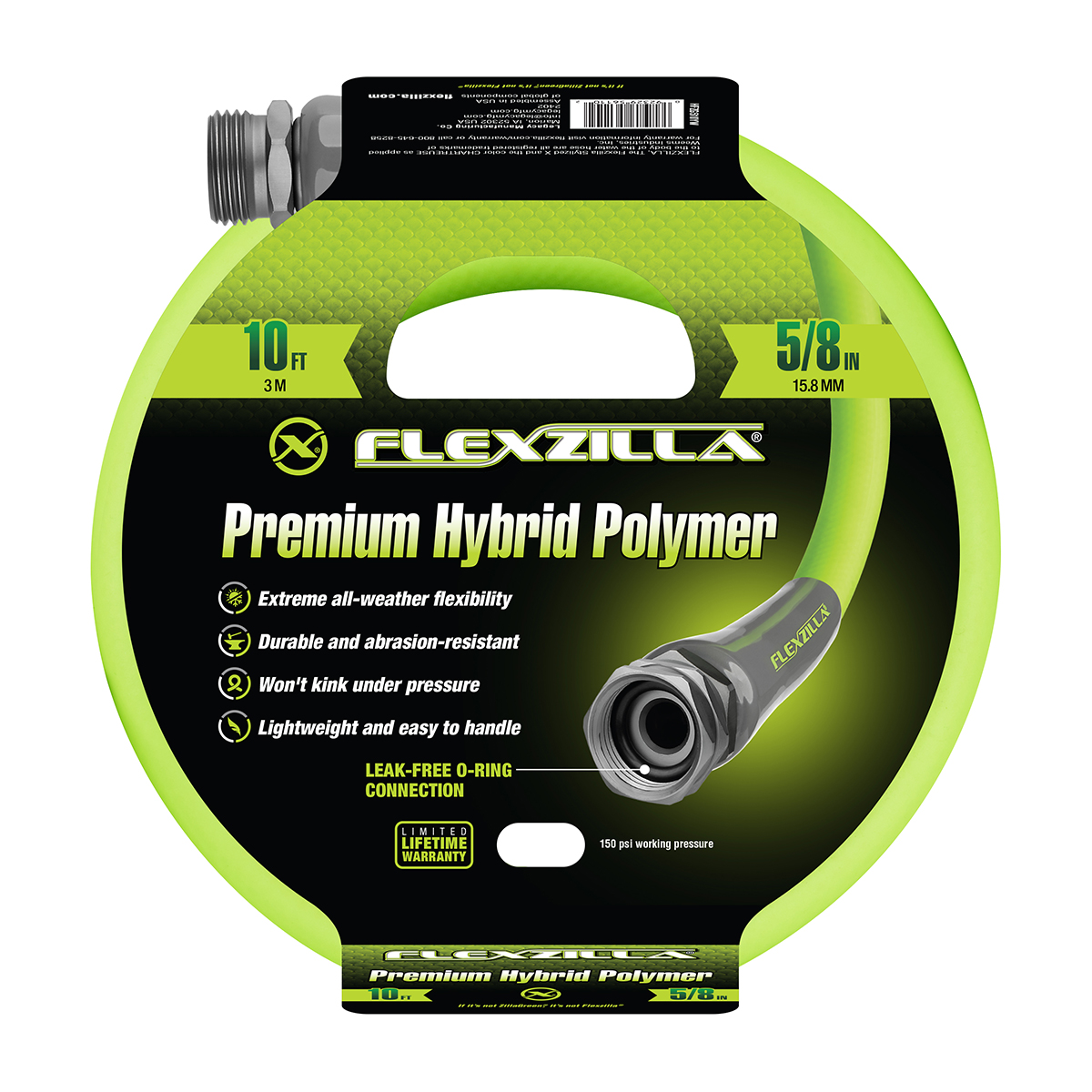 Flexzilla Premium 10 ft Garden Hose, 5/8 in, Green photo 1