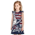 thumbnail image 1 of Balery Mallard Duck With American Flag Camisón de princesa para niñas, pijama de algodón con mangas abullonadas, suave y bonito.-Medium, 1 of 6