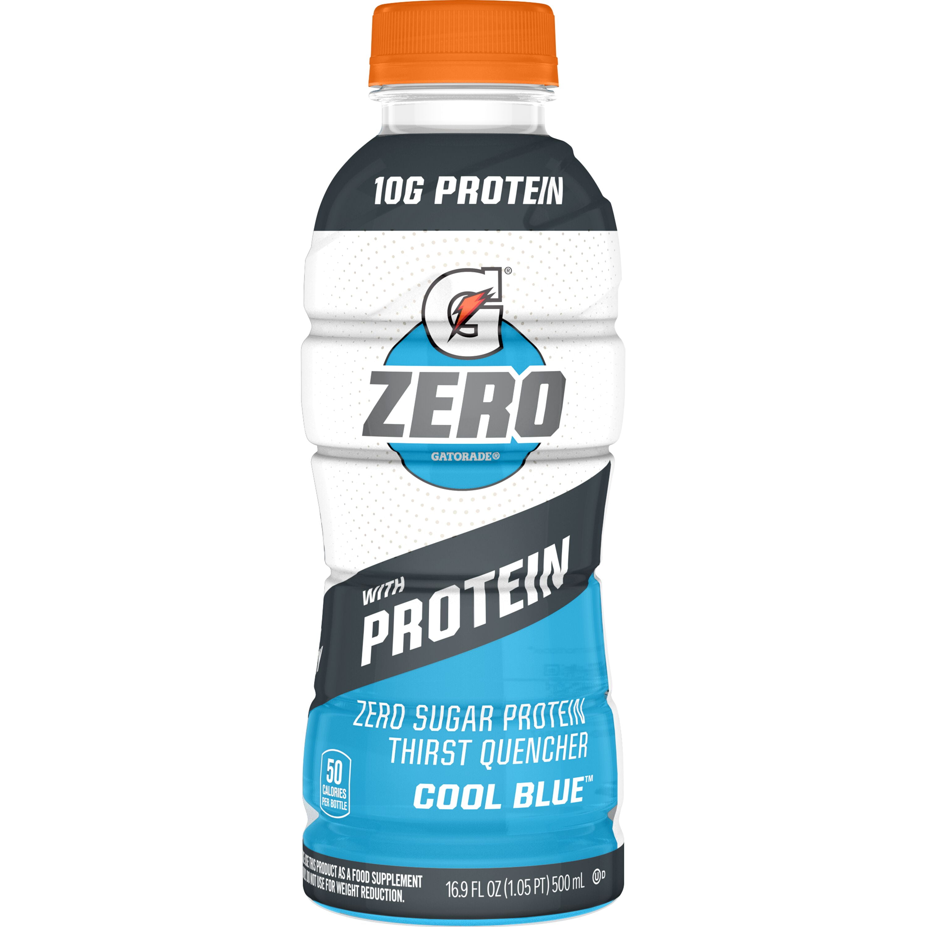 Gatorade Zero Sugar with Protein Sports Drink, Cool Blue, 16.9 oz, 4 Pack