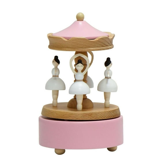 Pink Girl Music Box with Elegant Dancing Figurine for Home Birthday Decoration