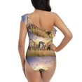 thumbnail image 5 of Gaeub Wildlife Protection Women's One Shoulder Ruffle Tummy Control Swimwear for Swimming Surfing Beach Party - Large, 5 of 8