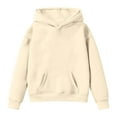 thumbnail image 3 of Teen Hoddies Kids Beige Hoodie Lightweight Long Sleeve Hoodies Winter Clothes Toddler Clothes for Girls 11-12 Years, 3 of 4