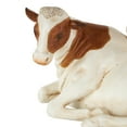 thumbnail image 4 of 11" x 6" Cream Polyresin Sleeping Cow Sculpture with Sitting Roosters and Chicks, by DecMode, 4 of 9