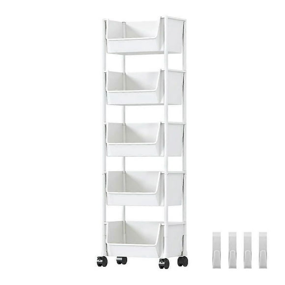 5-tier storage rack, multi-layer SPA storage, mobile storage rack with wheels, suitable for living room, bedroom,kithcen