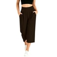 thumbnail image 2 of Jopfuhed Women's Wide Leg Yoga Pants Elastic High Waist Tummy Control Capri Pants with Pockets Side Flowy Gym Workout Jogging Pants,Sizes S-3XL, 2 of 9