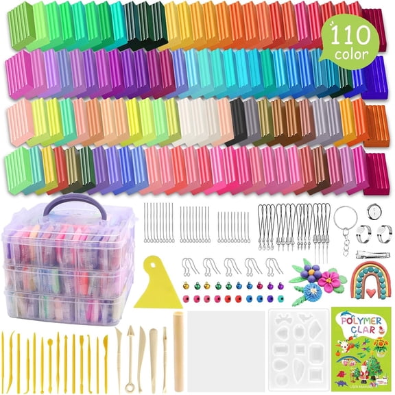 Polymer Clay Kit 215 count Oven Bake Clay 110 Colors