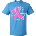 thumbnail image 3 of Inktastic Love, Care, Cure Breast Cancer Awareness Pink Ribbon T-Shirt, 3 of 5