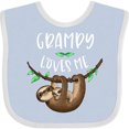thumbnail image 3 of Inktastic Grampy Loves Me Cute Sloth and Baby Boys or Girls Baby Bib, 3 of 4