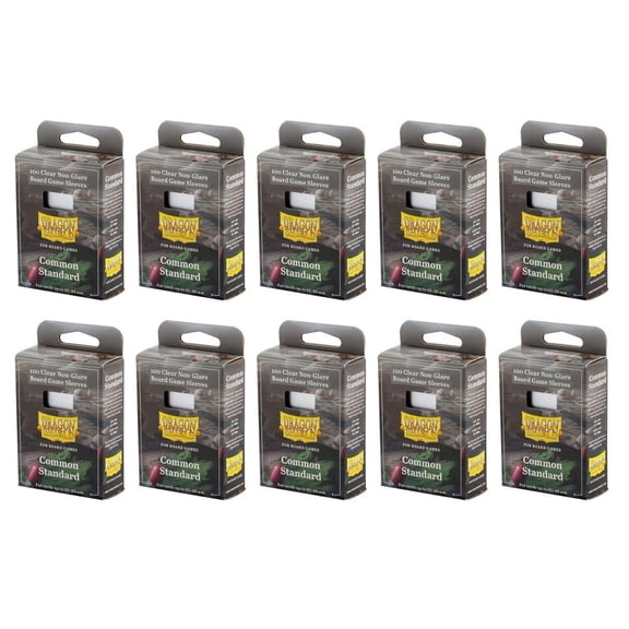 10 Packs Dragon Shield Board Game Sleeves 100 ct Common Standard Size Card Sleeves Display Case