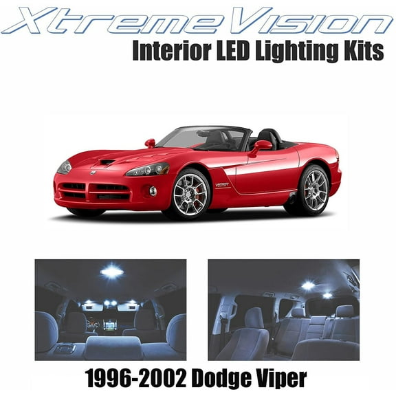 XtremeVision Interior LED for Dodge Viper 1996-2002 4 Pieces Cool White Interior LED Kit   Installation Tool