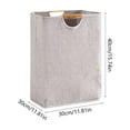 thumbnail image 3 of Kmonabie Collapsible Linen Laundry Hamper, 100% Polyester Clothes Storage Basket with Wooden Handles, Large Capacity Waterproof Foldable Toy Organizer Bin for Bedroom Bathroom, Dark Gray, 3 of 6