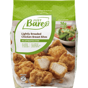Just Bare Frozen Fully Cooked Lightly Breaded Breast Bite 24oz, 16g Protein, serving size 3oz