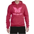 thumbnail image 2 of Wild Bobby, Butterfly Pink Ribbon Faith Hope Love, Breast Cancer Awareness, Unisex Graphic Hoodie Sweatshirt, Vintage Heather Red, Small, 2 of 5