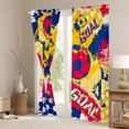 thumbnail image 3 of Homewish Watercolor Football Child Black Out Curtains, Sports Goal Curtains Pack of 2 (42x63 Each), Artwork Honeycomb Abstract Bedroom Curtains, Blackout Curtains Room Decor, 3 of 6