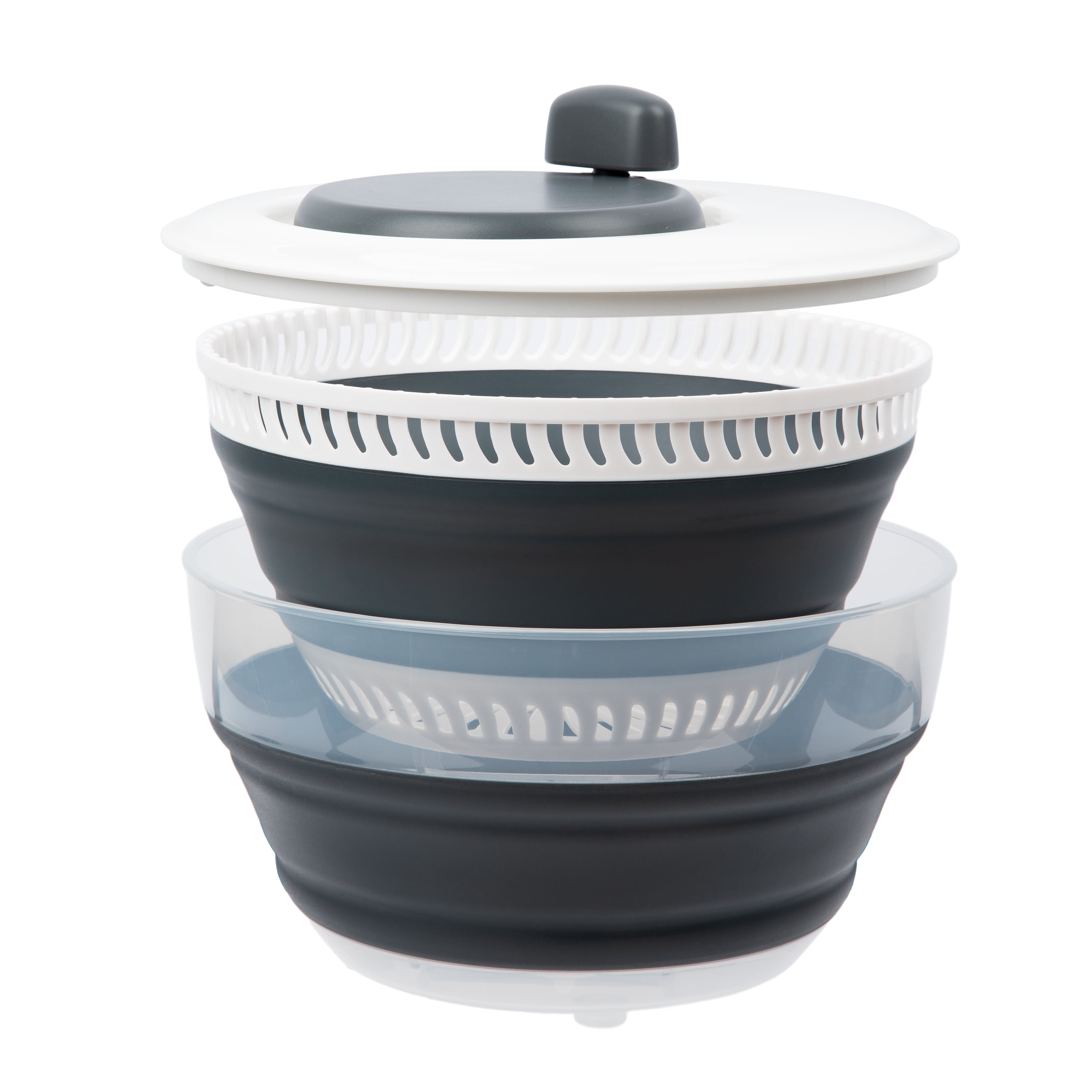 Prep Solutions Space-Saving 3 Quart Collapsible Salad Spinner with Easy Handle