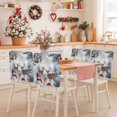 thumbnail image 2 of Christmas Chair Covers Set of 1 Winter Redsnowman Deer Pine Trees Nature Snow Scene Chair Back Covers Stretch Removable Washable Slipcovers Protector for Dining Room Kitchen Party Decor, 2 of 5