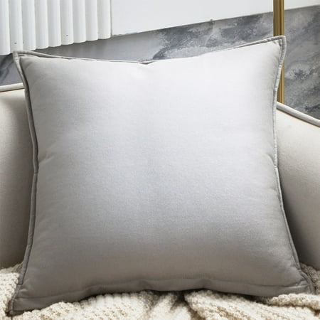 Btomtd Solid Color Sofa Pillows 18 x 18 Breathable Couch Pillows and Bed Cushions Decorative Throw Pillows for Living Room Bedroom or Outdoor Use Size 18 x 18 Gray