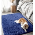thumbnail image 5 of Buganda Area Rugs for Living Room 2'X3', Soft and Fluffy Shaggy Carpet for Pets, Machine Washable Floor Rugs for Bedroom, Navy, 5 of 8