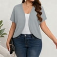 thumbnail image 3 of Vrorvz Plus Size Cardigan for Womens Long Sleeve Open Front Tops Casual Soft Flowy Covers up Cardigans with Pocket, 3 of 5