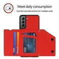 thumbnail image 4 of Dteck for Samsung Galaxy S21 6.2" 2021 Back Wallet Case, PU Leather Anti-Drop Case with Card Slot Kickstand & Wrist Strap Shockproof Protective Case for Samsung S21 Women Men, Red, 4 of 9