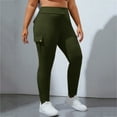 thumbnail image 6 of PMVFHDE Women Cargo Leggings With Pockets For Women High Elastic Moisture Wicking Running Fitness Green，XL, 6 of 6