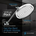 thumbnail image 6 of SparkPod Rain Shower Head with Adjustable Extension Arm 16" - High Pressure, Easy Install (8" inch Shower head, Chrome), 6 of 8