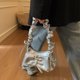 thumbnail image 1 of Bolso de hombro bowknot femenino PU cuero bolso plisado lindo bolso (plata), 1 of 9