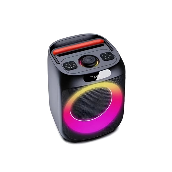 Bocina Bluetooth Party Heysong Tws Micrófono Portátil Negro