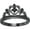 Black, variant on Engagement Wedding 925 Sterling Silver 14K Black Gold Plating Round Cut Black Diamond Tiara Queen Crown Heart Shaped Ring For Women
