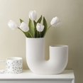 thumbnail image 1 of White Modern vase for Flowers - Scandinavian Ceramic Home Decor, 1 of 8