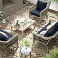 thumbnail image 6 of Kimunuk Outdoor Seat Cushion Set, 19" X 19" X 4" Water-Resistant & Fade-Resistant Patio Furniture Replacement Cushions with Handle and Straps for Sofa Chair, Navy Blue, 6 of 7