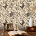 thumbnail image 2 of Whimsical Peel and Stick Wallpaper Vintage Skull Nature Butterflies Fruits Botanicals Wall Mural 23.6in x 9.8ft Self Adhesive Removable Wall Paper Renter Friendly Wallpaper for Kids Bedroom Studio, 2 of 8