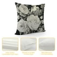 thumbnail image 4 of COMIO  Throw Pillow Cover Black and White with Floral Bouquet of Roses Daisy Blue Wild Flowers in Vintage Style Watercolor Decorative Pillow Case Home Decor Square Pillowcase, 4 of 5