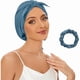 thumbnail image 1 of wonima11 Natural 22 Momme 100% Mulberry Silk Bonnet for Sleeping, Soft Premium Grade 6A Silk Sleep Cap for Hair, Silk Hair Wrap with Elastic Band Shower Cap(Blue,1pc), 1 of 1