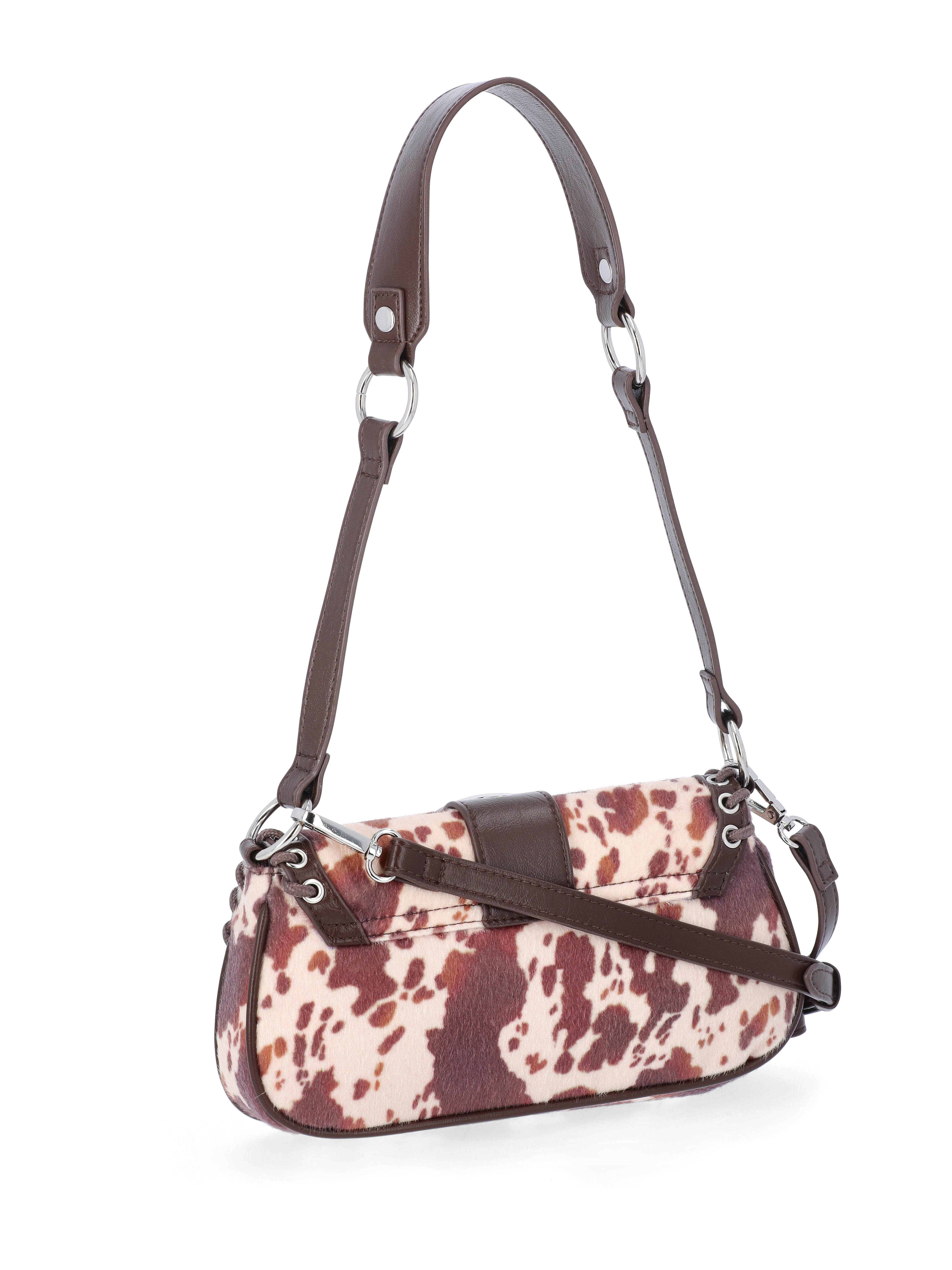 No Boundaries Women's Shoulder Bag, Brown Cow