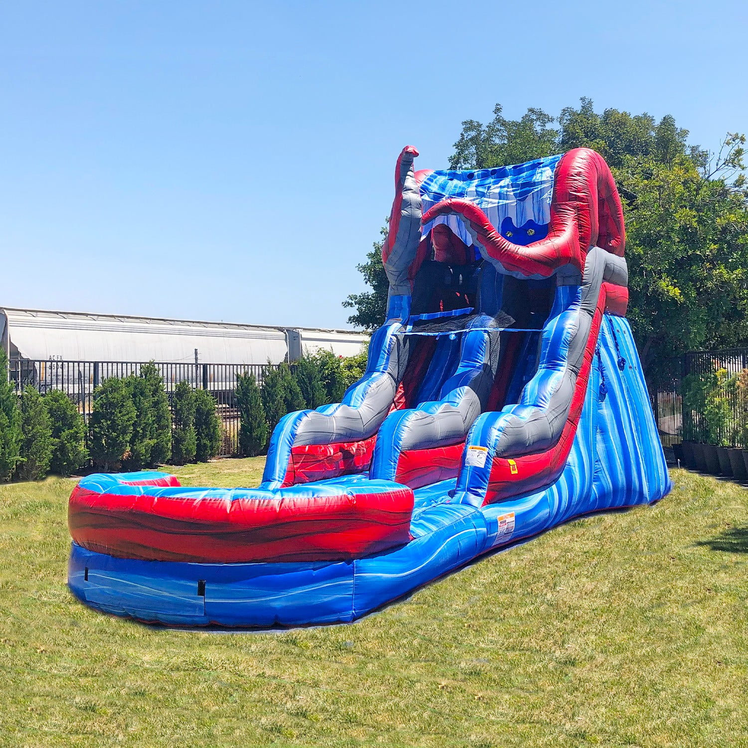 JumpOrange Commercial Grade Water Slide Inflatable with Splash Pool for Kids and Adults (with Blower), Ocean Theme