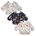 thumbnail image 1 of Baberos Baby Noah de manga larga impermeables de 6 a 24 m, paquete de 3 unidades, 1 of 6