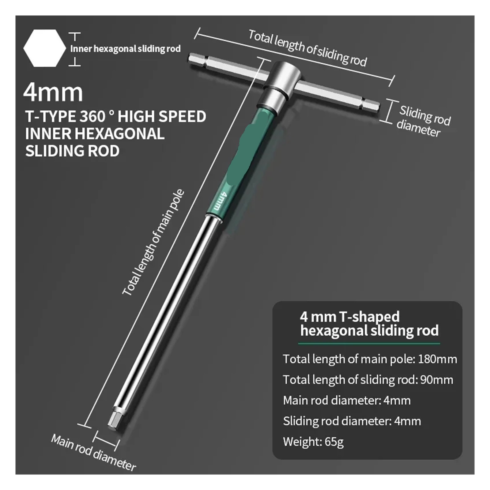 T Type Torx Screwdriver Hex Torque Wrench Chrome Hexagonal Spanner Rod Tool Extended T-Socket