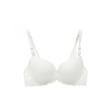 Lace Three Quarter Cup Bra - MarinaVida Women's Push Up Lace Bra A B Cup Brassiere Underwire Padded Lingerie Underwear