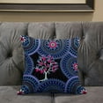 thumbnail image 5 of Amrita Sen Boho Mandala Plant Throw Pillow with Removable Cover in Indigo Black Pink 16x16, 5 of 5