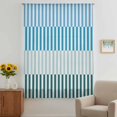thumbnail image 3 of Colorful Stripe Sheer Curtains 84 Inches Long, Modern Teal Blue Green Vertical Striped Light Filering Curtains, Breathable Simi Curtain Privacy Drapes for Living Room Bedroom Window Treatment, 3 of 9