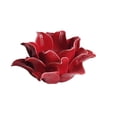 thumbnail image 2 of FYHALE Hand-Sculpted Ceramic Candle Holder for Home Decor, Candlelight Dinners, Festive Table Centerpiece, Romantic Ambient Lighting, Flower-Inspired Decorative Accent, Red, 2 of 6