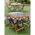 thumbnail image 5 of Outdoor Tablecloth with Umbrella Hole Zipper Spring Floral Round Tablecloth 54" Waterproof Outside Table Cloth Oil Painting Art Landscape Beach Patio Table Cover Tablecloths for Picnic Party, 5 of 8