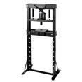 thumbnail image 1 of 12-Ton Hydraulic Shop Press with Press Plates, H-Frame Garage Benchtop Press with Adjustable Working Table, Red, 1 of 9