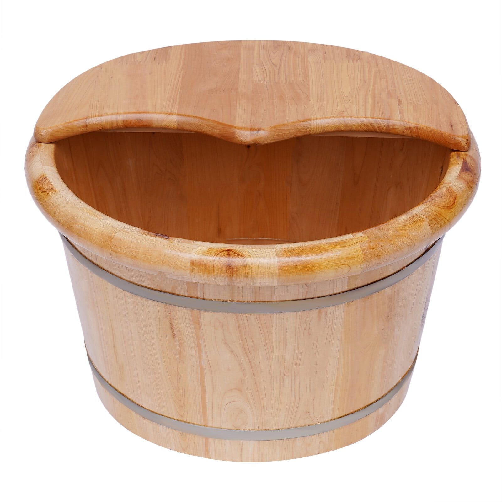 TFCFL Cedar Wood Foot Basin Wooden Bucket Foot Bath Massage Plus Cover Plate Massager
